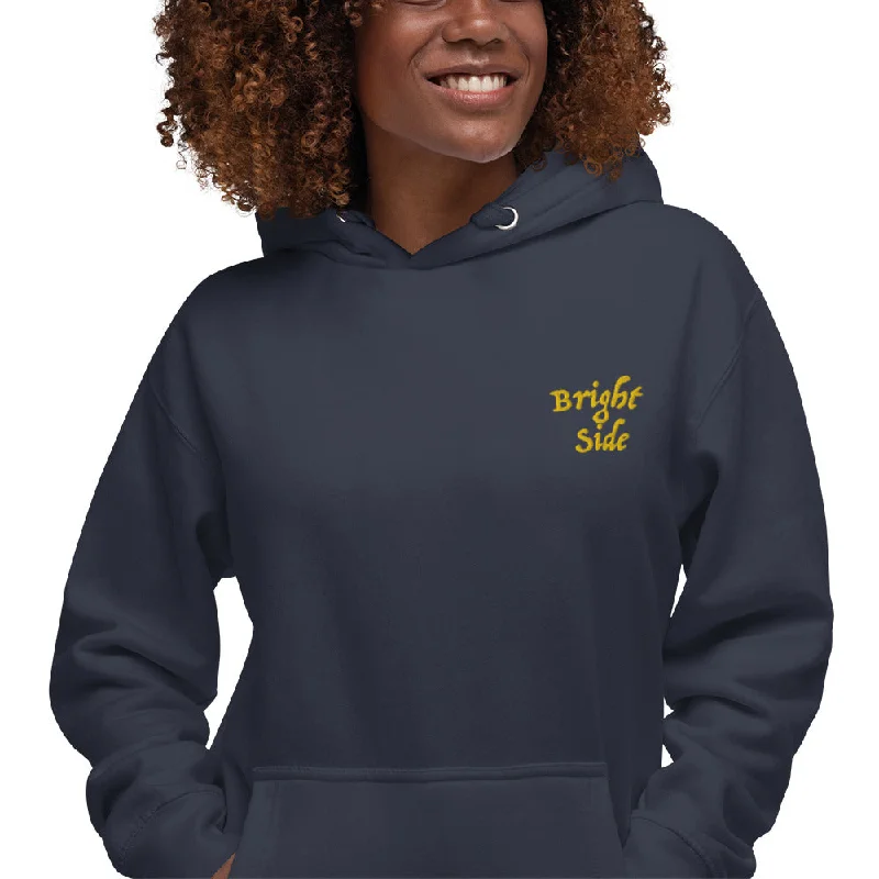 Bright Side | Embroidered Unisex Hoodie Hoodie with Ribbed Hem Stretchable Secure