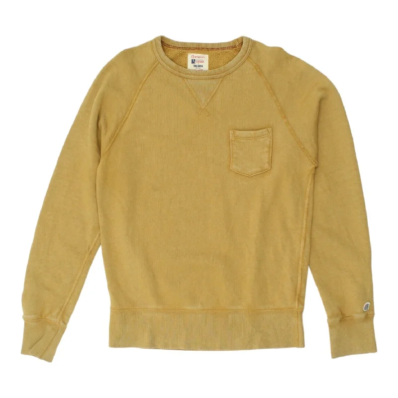 Champion Processed Sportswear + Todd Snyder Mens Beige Sweatshirt | Vintage Hoodie with Pocket Utility Practical