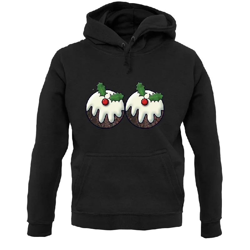 Christmas Pudding Boobs Unisex Hoodie Hoodie with Fur Luxurious Winter