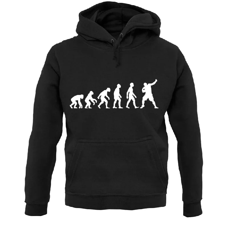 Evolution Of Man Shot Put Unisex Hoodie Hoodie with Strings Custom Fit Adjustable