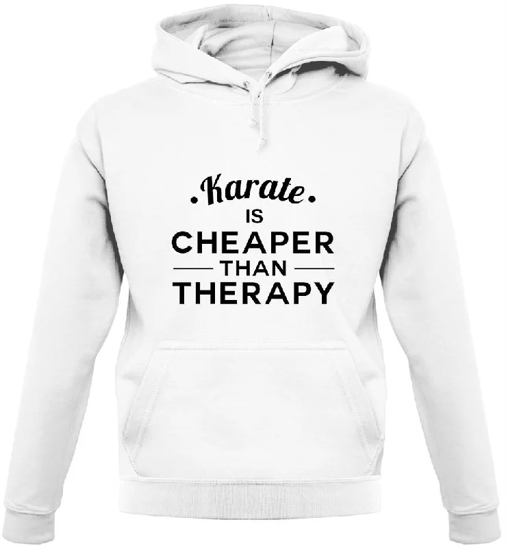 Karate Is Cheaper Than Therapy Unisex Hoodie Hoodie with Snap Buttons Easy Quick