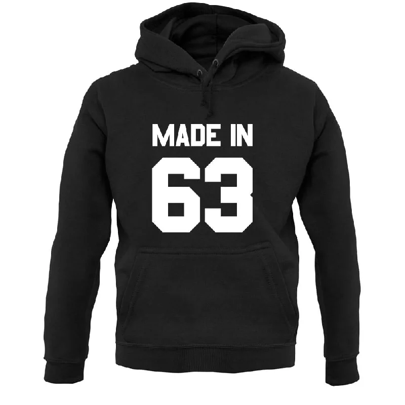 Made In '63 Unisex Hoodie Hoodie with Hem Drawcord Adjustable Customizable