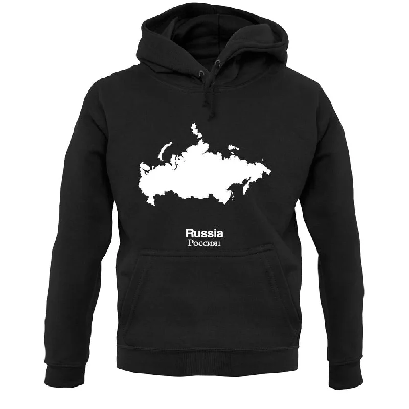 Russia Silhouette Unisex Hoodie Hoodie with Hem Applique Textured Unique