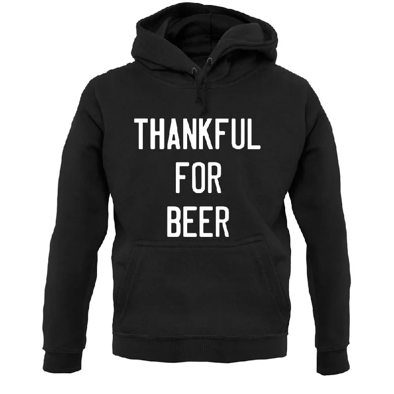 Thankful For Beer Unisex Hoodie Hoodie with Drawcord Adjustable Secure