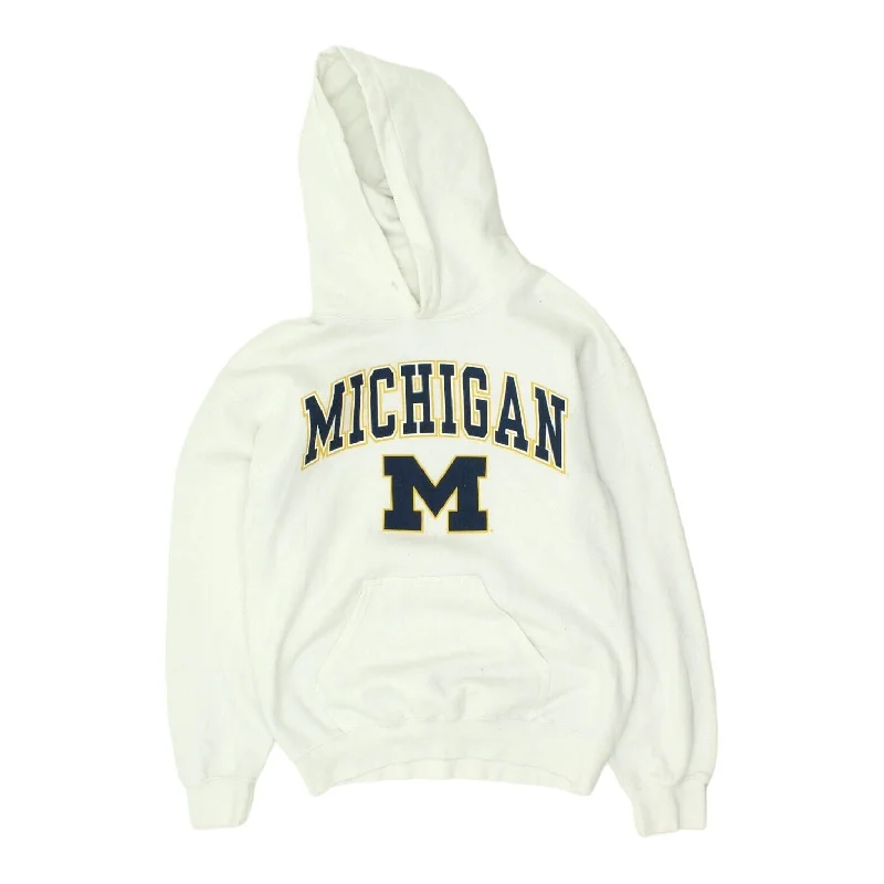 University of Michigan Mens White Fanatics Hoodie | USA Varsity Sportswear Hoody Hoodie with Cropped Fit Short Trendy