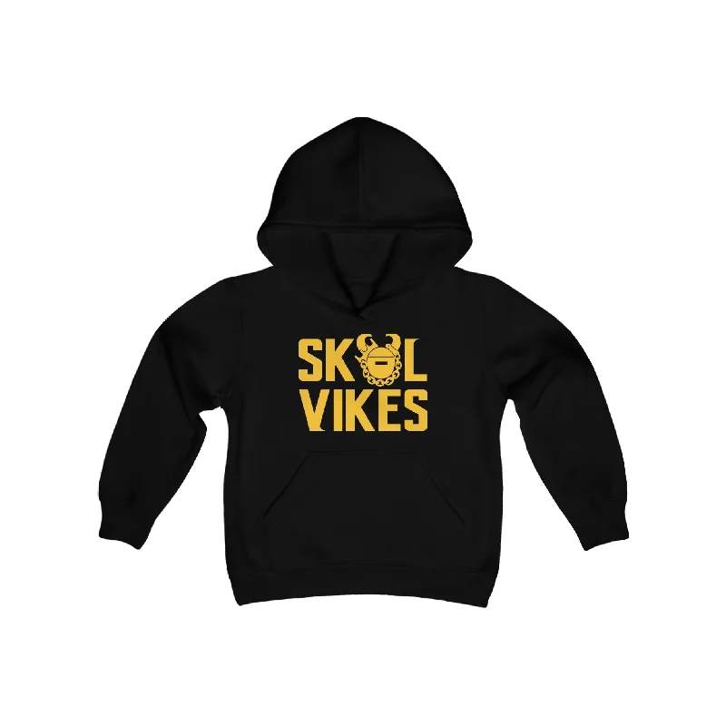 Youth Heavy Blend Hoodie - Vikes Hoodie with Distressed Vintage Worn