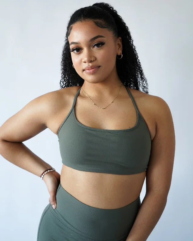 Vital Sports Bra - Olive Simple Wireless Bra