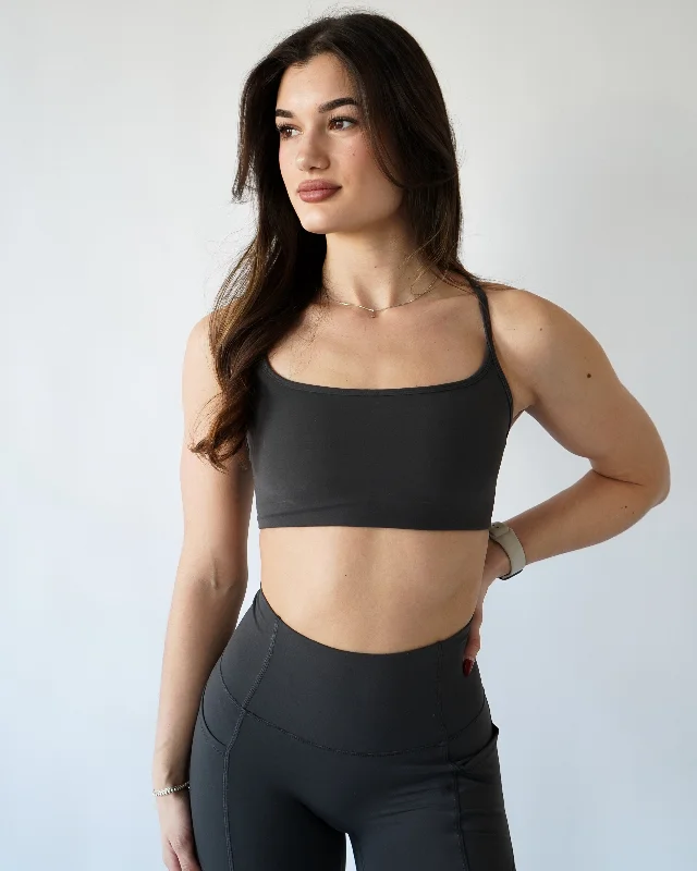 Core Sports Bra - Iron Soft Lace Bralette