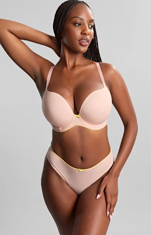 Faith Moulded Plunge Bra In Blush Pink - Cleo by Panache Sporty Compression Bra