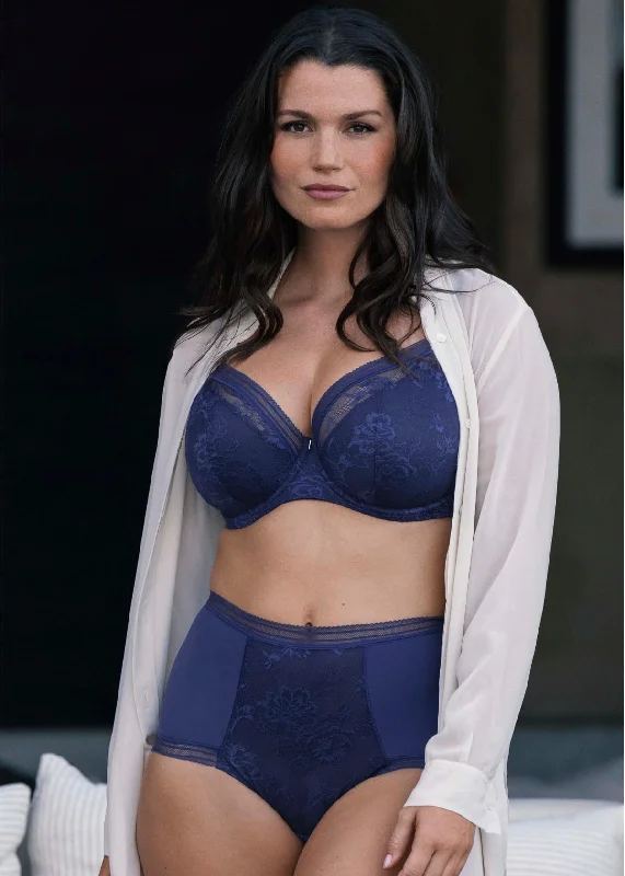 Fusion Lace Full Cup Side Support Bra In French Navy - Fantasie Soft Support Bra