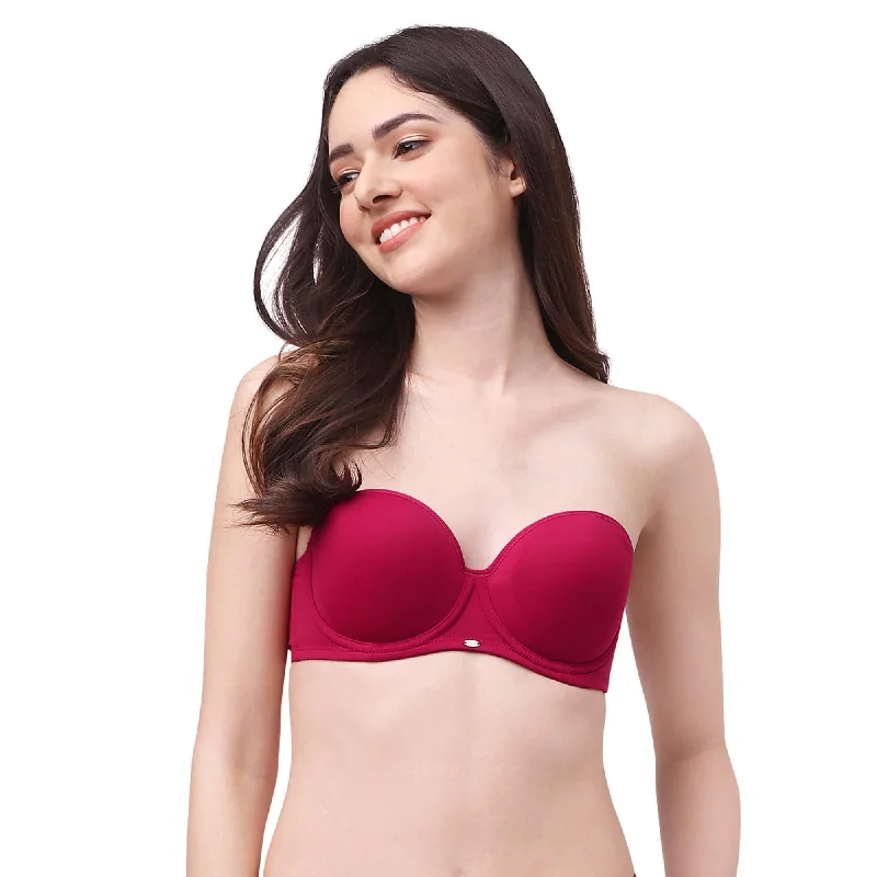 Medium Coverage Padded Wired Multiway Strapless Bra with Detachable Straps-FB-508A Lace Back Bra