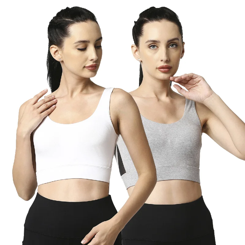 Medium Impact Non Padded Non Wired Long Line Sports Bra (Pack of 2) CB-910 Comfortable Lace Bra