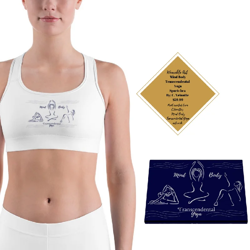 Mind Body Transcendental Yoga White Sports bra Smooth Push-Up Bra