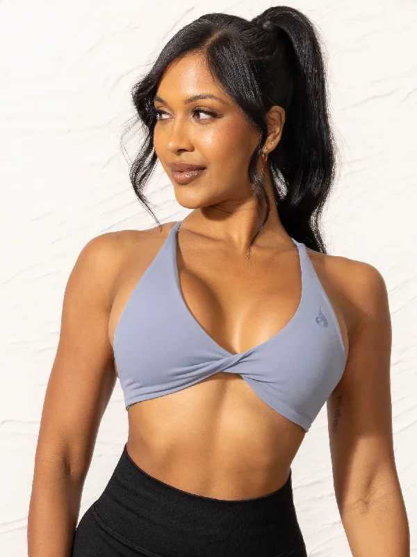 NKD Twist Sports Bra - Denim Blue Adjustable Comfort Bra