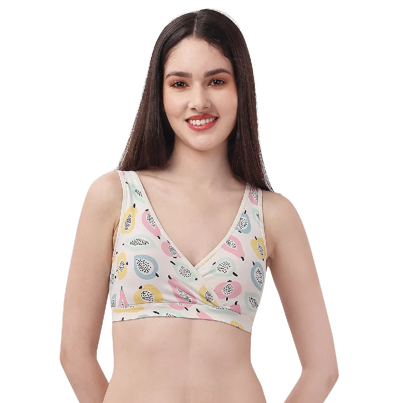 Non Padded Non Wired Lounge Bra with Removable Cups BB-05 Chic Satin Bra