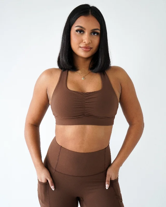 Performance Scrunch Bra - Clay Soft Mesh Bra