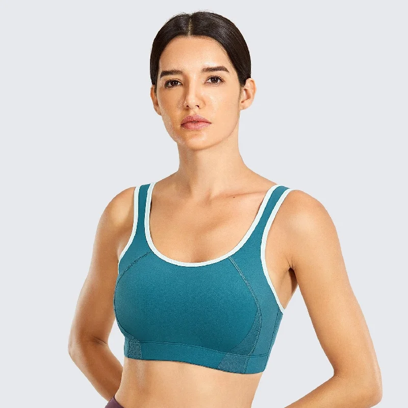 Rivka High Impact Wireless Sports Bra|B - F Cup| Blue - New Moon High Support Bra