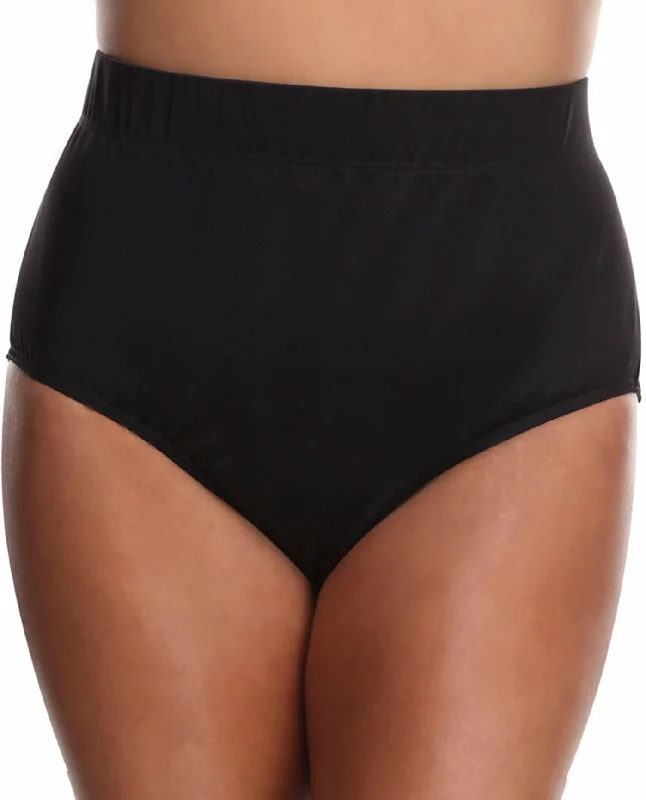 Always For Me Black Plus Size Full Brief Tankini Bottom Classic Two-Piece Bikini