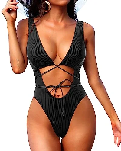 Sexy Strappy Cut Out One Piece Swimwear Monokini Swimsuit Design