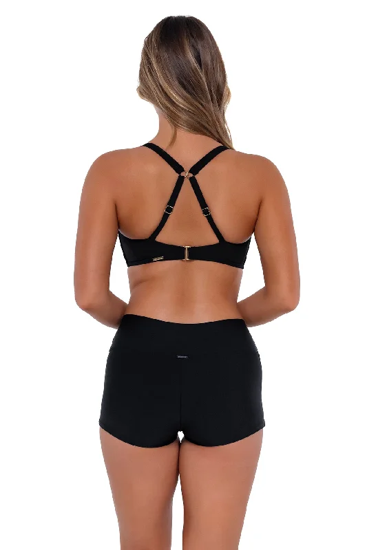 Sunsets Black Kinsley Swim Short Classic Monokini Design