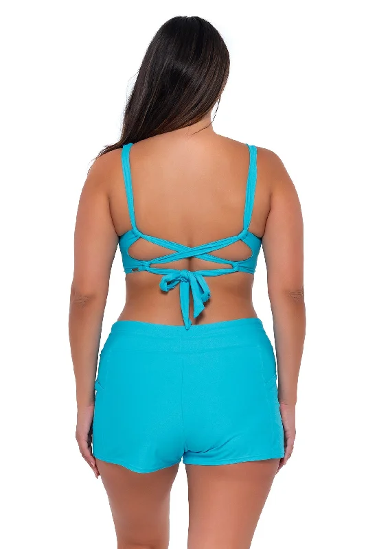 Sunsets Escape Blue Bliss Laguna Swim Short Strappy Back Bikini