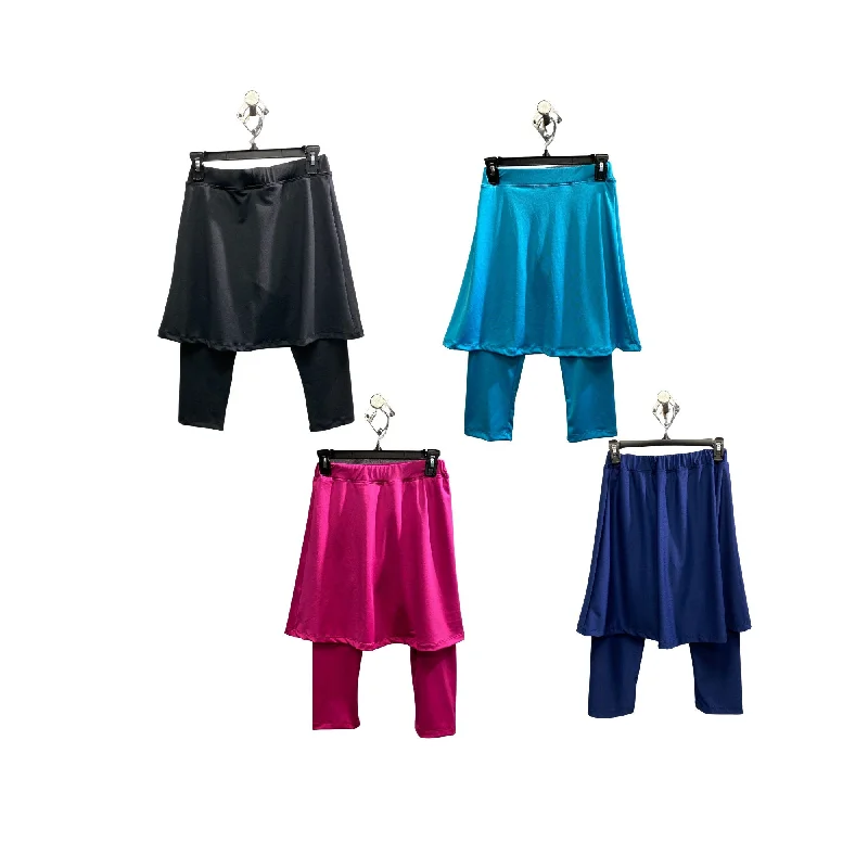 Swim Leggings w Attached Skirt, Mini Flared Skirt with Leggings, Quick Drying Skirted Leggings, 2-in-1 skirt leggings, Swim Skirt, Swimwear Classic Sporty Swimsuit