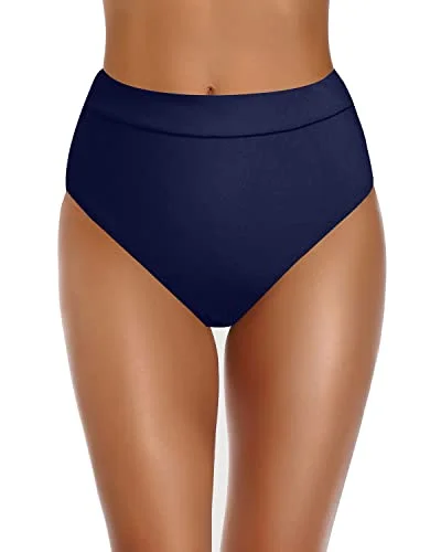 High Waisted Swim Bottom High Cut Bathing Suit Short-Navy Blue Swim Skirt Set