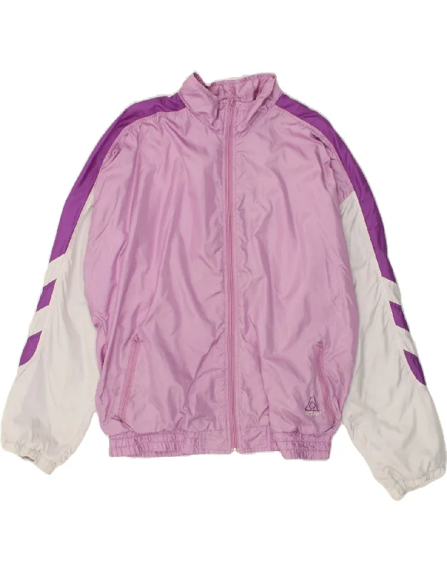 ACTIVE Womens Tracksuit Top Jacket UK 18 XL Pink Colourblock Polyamide Herringbone Jacket Checkered Jacket Solid Jacket