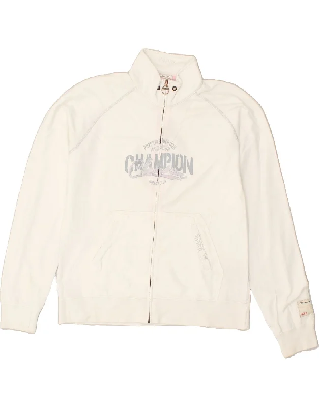 CHAMPION Womens Heritage Fit Graphic Tracksuit Top Jacket UK 18 XL White Denim Jacket Leather Jacket Suede Jacket