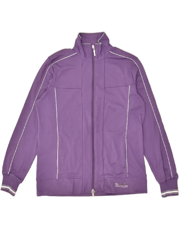 CHAMPION Womens Tracksuit Top Jacket UK 14 Large Purple Denim Jacket Leather Jacket Suede Jacket