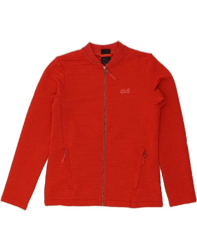 JACK WOLFSKIN Womens Tracksuit Top Jacket UK 12 Medium Red Oversized Jacket Tailored Jacket Straight Jacket