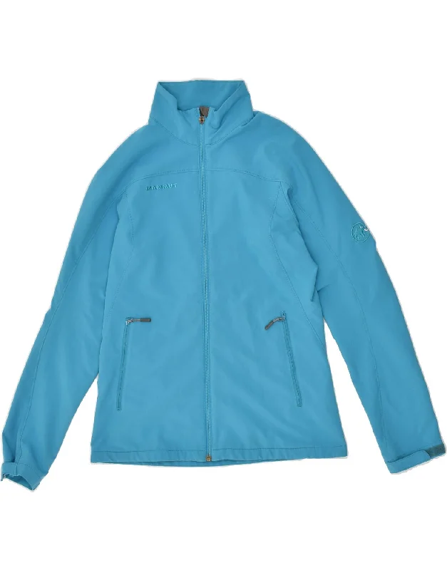 MAMMUT Womens Tracksuit Top Jacket UK 14 Medium Blue Polyester Zippered Jacket Buttoned Jacket Snapped Jacket