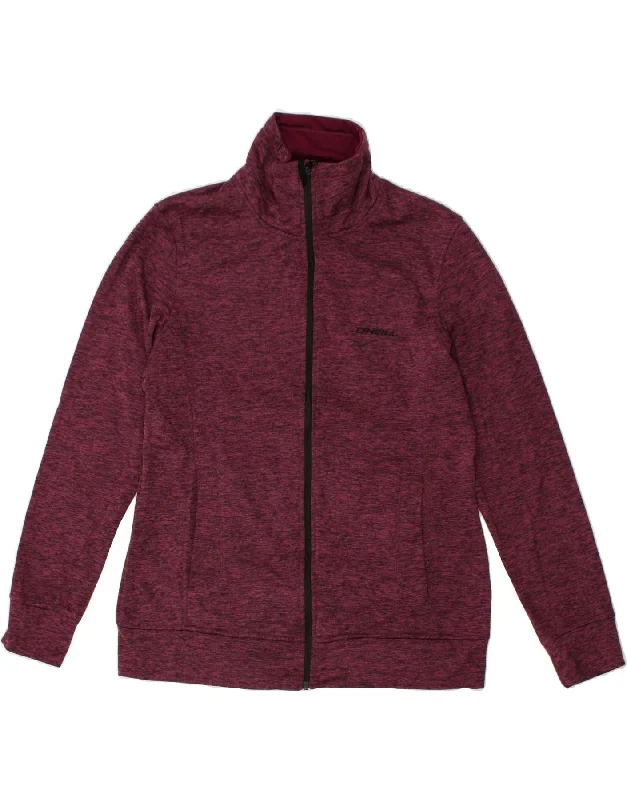 O'NEILL Womens Tracksuit Top Jacket UK 18 XL Maroon Flecked Polyester Cotton Jacket Linen Jacket Terry Jacket