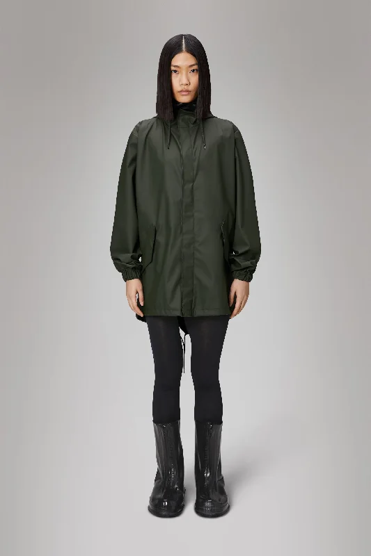 Fishtail Jacket - Green Zippered Jacket Buttoned Jacket Snapped Jacket