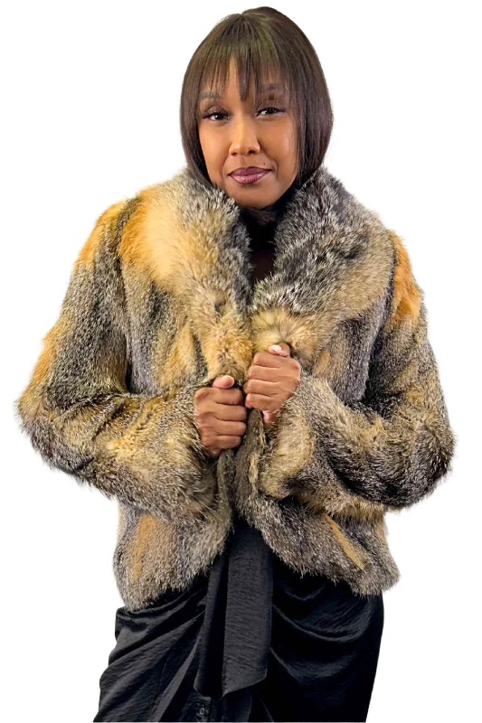 Fox Fur Bolero Jacket Jersey Jacket Tulle Jacket Batik Jacket