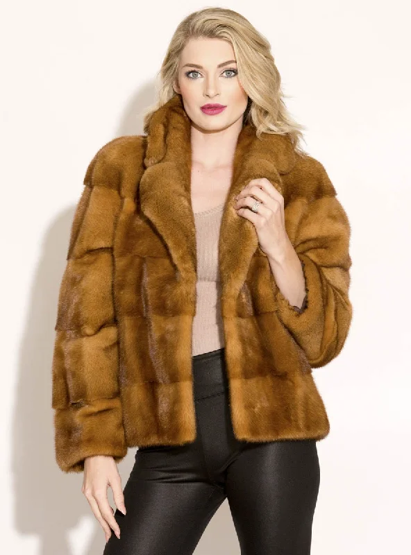 Horizontal Mink Fur Jacket Cotton Jacket Linen Jacket Terry Jacket