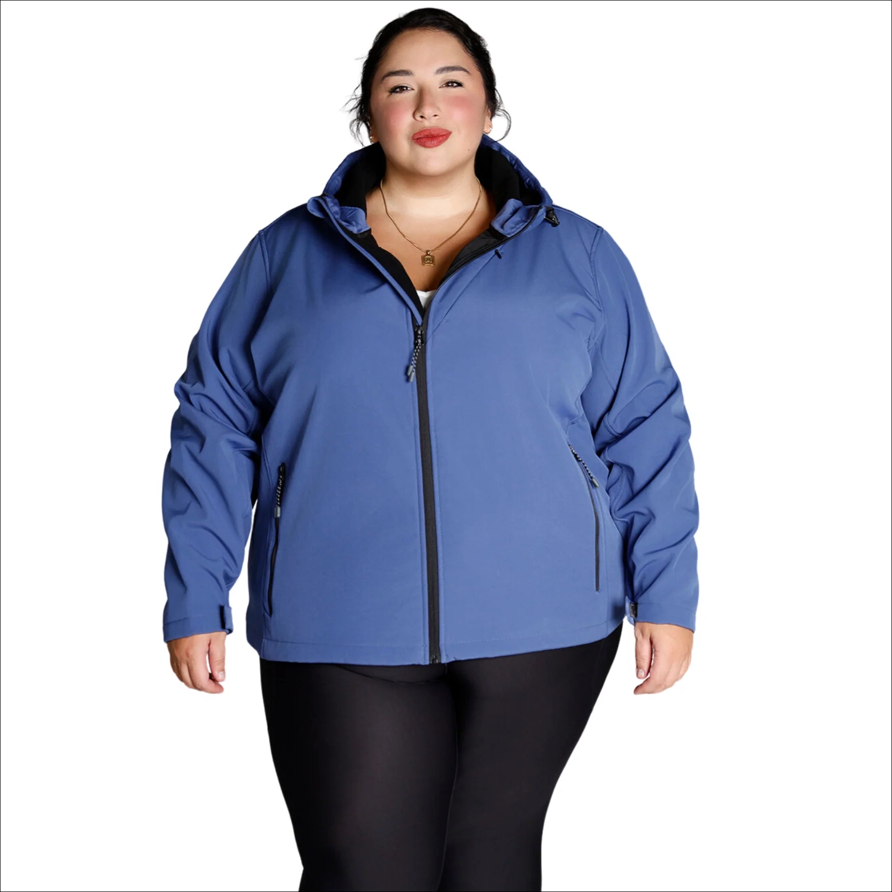 Women’s Plus Size Micro Fleece 1X-6X Soft Shell Jacket Zip Front Button Front Snap Front