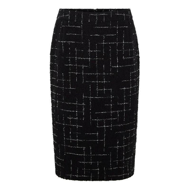 Hope Tailored Glitter Check Wool Skirt pleated skirt texture