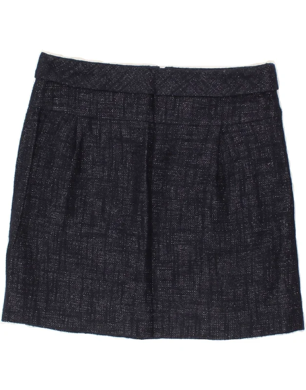 J. CREW Womens Mini Skirt US 0 XS W30  Navy Blue Cotton satin skirt smooth