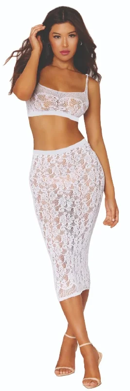 Lace Bralette and Sheer Slip Skirt modal blend skirt