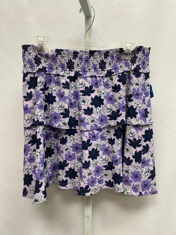 Size XL vineyard vines Purple Floral Skirt tiered skirt playful