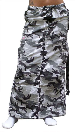 Ufo Utility Cargo Skirt (Grey Camo) silk skirt lustrous