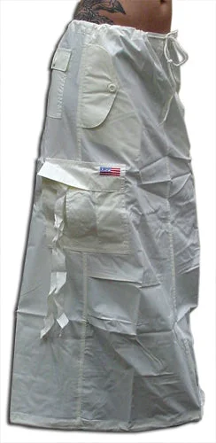 UFO Utility Cargo Skirt (Off White) button skirt front