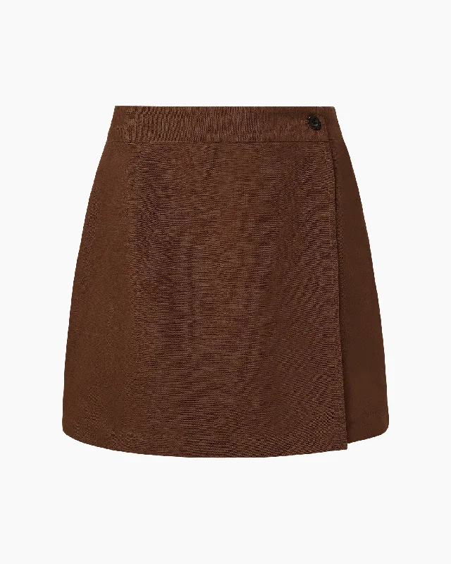 Air Linen Mini Wrap Skirt relaxed fit skirt