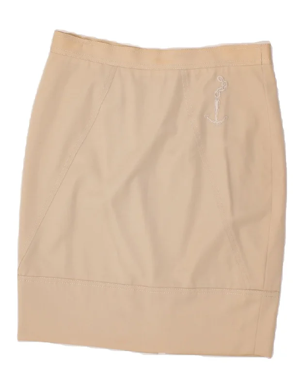 CERRUTI 1881 Womens Vintage Pencil Skirt IT 48 XL W34 Beige Virgin Wool velvet skirt luxurious