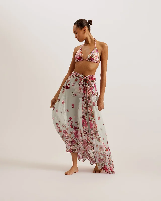 Danisee Beach To Bar Midi Skirt Cover Up Pink velvet skirt rich