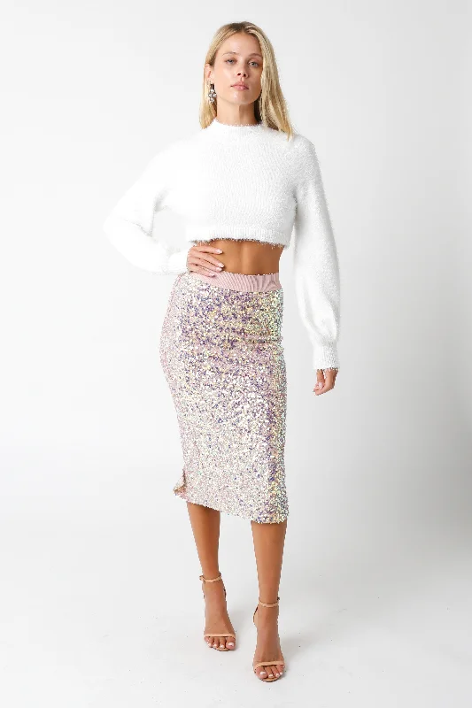 My Way Sequin Skirt slim fit skirt