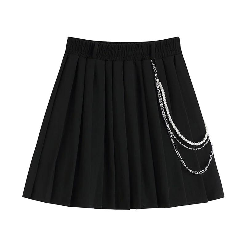 vintage chain pleated skirt  KF83066 lace skirt elegant