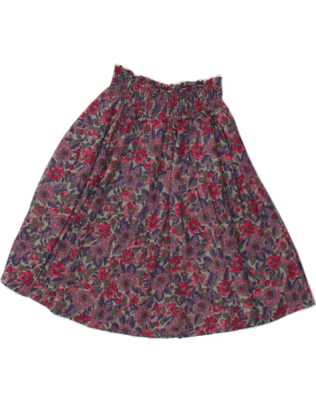 VINTAGE Womens A-Line Skirt UK 12 Medium  W28  Multicoloured Floral Wool cashmere skirt plush