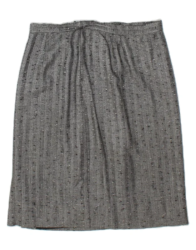 VINTAGE Womens Straight Skirt W34 Large Grey Spotted boho skirt vibe